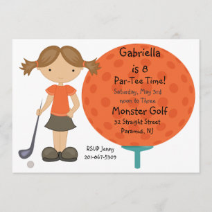 Big Golf Ball Girls Party Invitation