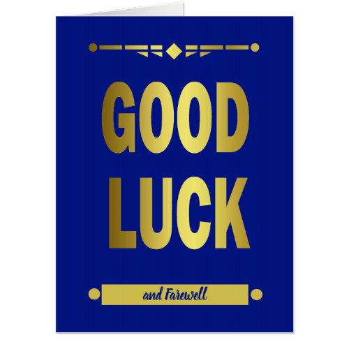 Big Good Luck Blue Typography Card
