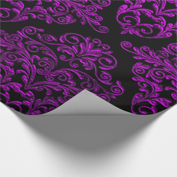 Big Gothic II Damask Elegant Holiday Wrapping Paper Zazzle