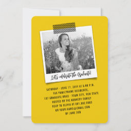Big Grad Scribbles Photo Modern Graduation Party Invitation | Zazzle
