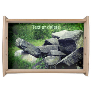Big Granite Rocks Nature Personalized Serving Tray