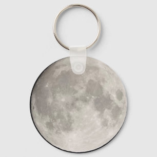 Big gray moon Button Keychain
