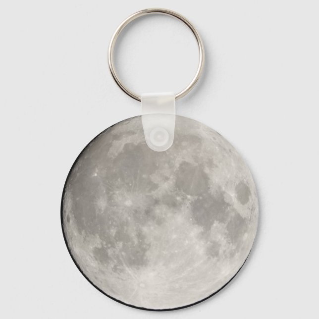 Big gray moon Button Keychain (Front)