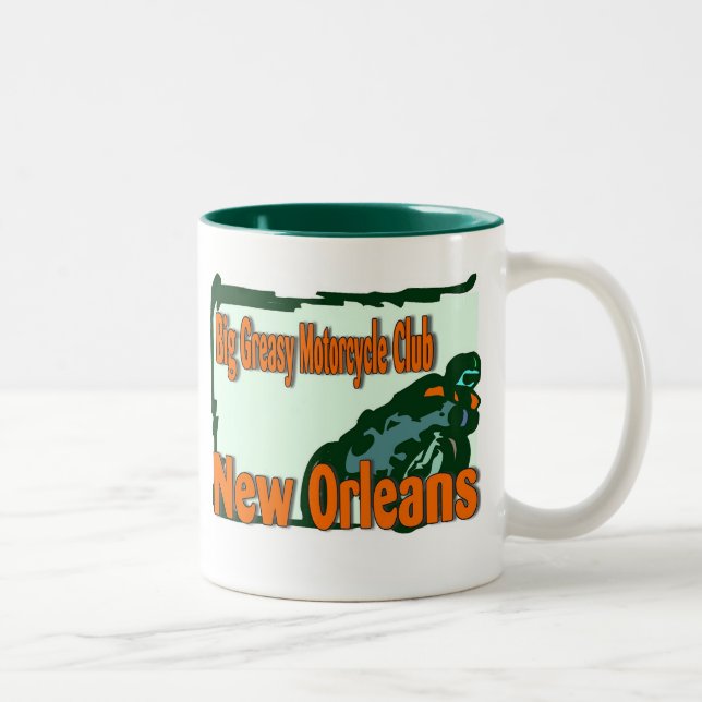 Big Greasy Motorcycle Club, New orleans Two-Tone Coffee Mug (Right)