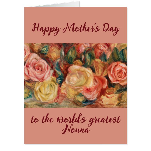 BIG "Greatest Nonna" Mother's Day Italian Grandma Card (Front)