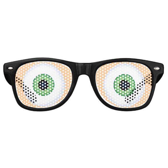 Big Green Eyeballs Retro Sunglasses (Front)