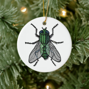 Big Green Fly Ceramic Ornament