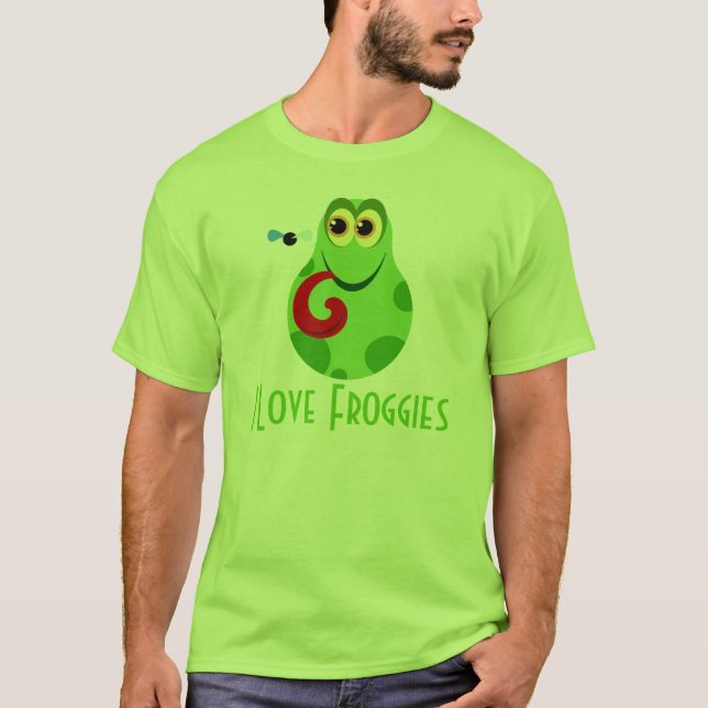 Big Green Frog Love T-shirt (Front)