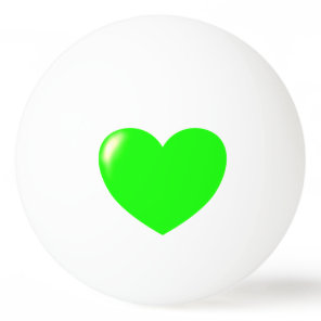 Big Green Heart Ping Pong Ball