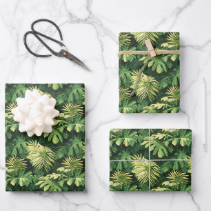 Big Green Leaves  Wrapping Paper Sheets