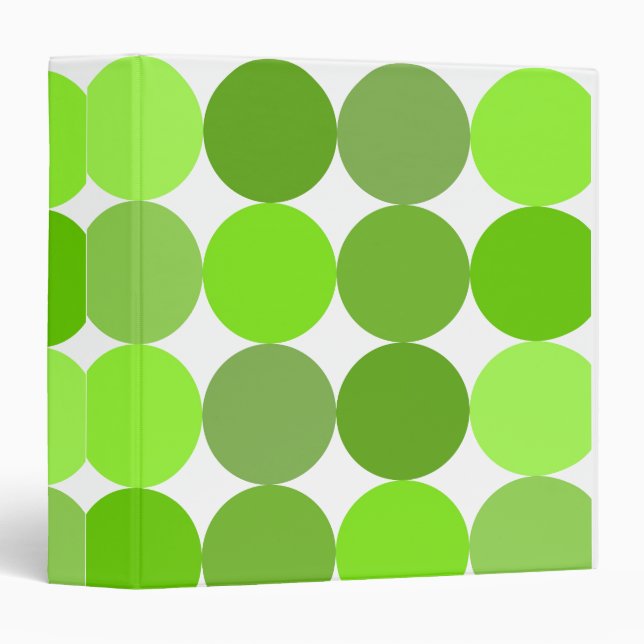 Big Green Polka Dots 3 Ring Binder (Front/Spine)