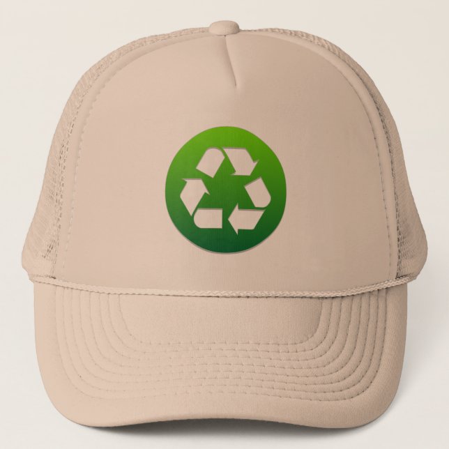 Big Green Recycling Sign Trucker Hat (Front)