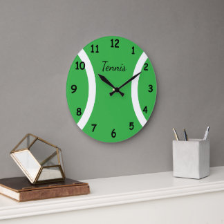Big green tennis ball sport wall time clock