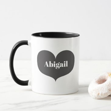 Big Grey Heart Personalized Mug