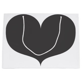Big Grey Heart Valentine's Day Gift Bag