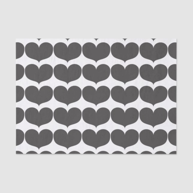 Big Grey Hearts Tissue Paper (Front)