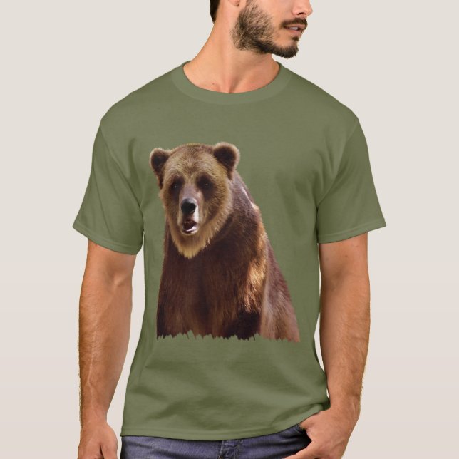 Big Grizzly Bear Wildlife Art Gift T-Shirt (Front)