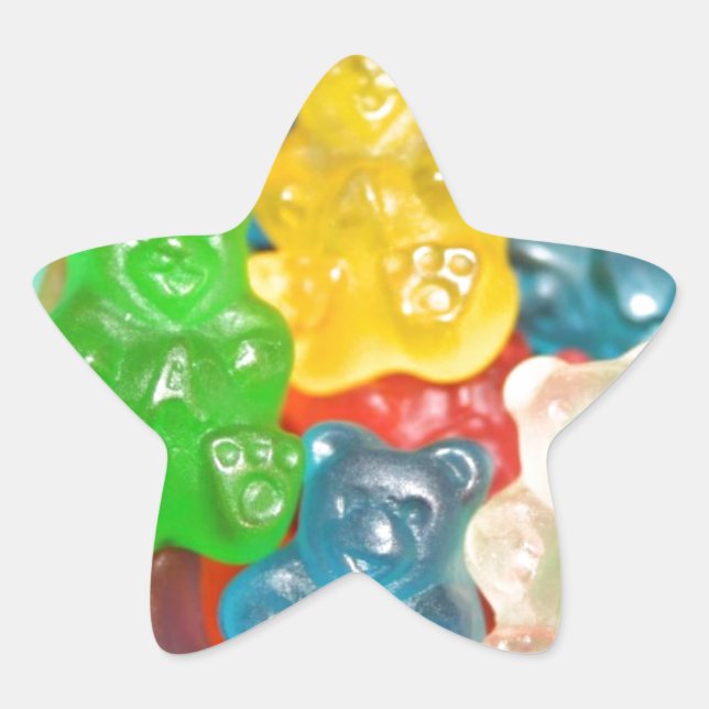Big gummy bears pattern for big & small,candy,fun star sticker (Front)