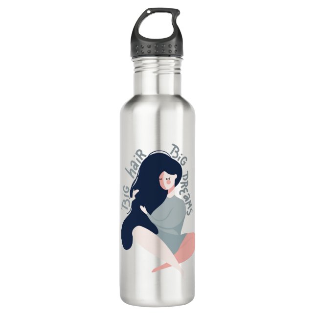 Big Hair Big Dreams Stainless Steel Water Bottle (Front)