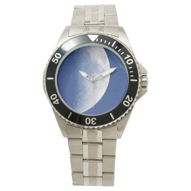 Big half moon in the blue sky watch (Front)