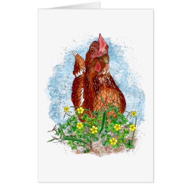 Big Hand drawn Chicken Art | Happy Birthday Card (Front)