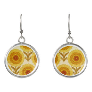 Big Happy 1970s Sunflower Earrings