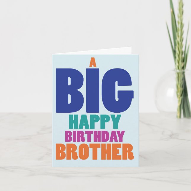 Big Happy Birthday Brother Card (Front)