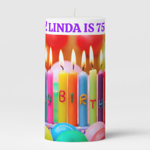 Big Happy Birthday Candle Personalized Message