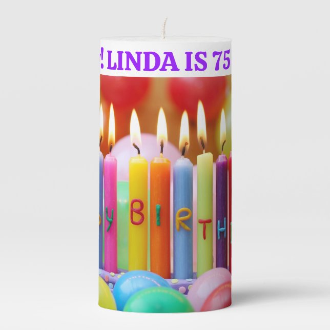 Big Happy Birthday Candle Personalized Message (Front)