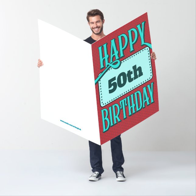 Big Happy Birthday Card 50th Over The Hill (In Situ)