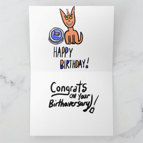 Big Happy Birthday card featuring a special kitty