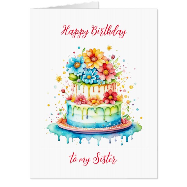 Big Happy Birthday to my Sister Personalized Card (Front)