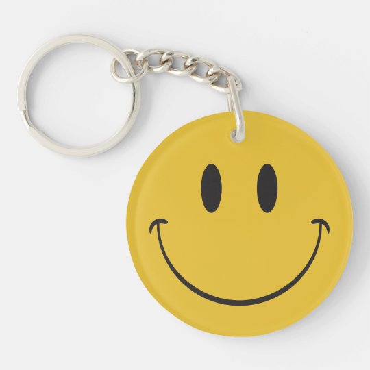 Big Happy Face Emoji Keychain Zazzle Com