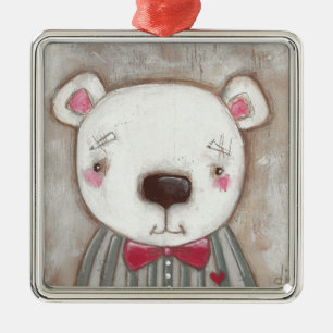 BIG HAPPY FACES by studiodudaart - Polar Bear Metal Ornament