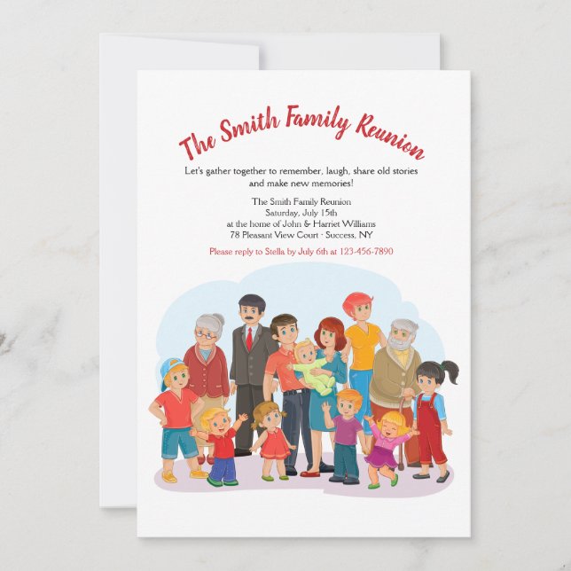 Big Happy Family Reunion Invitation (Front)