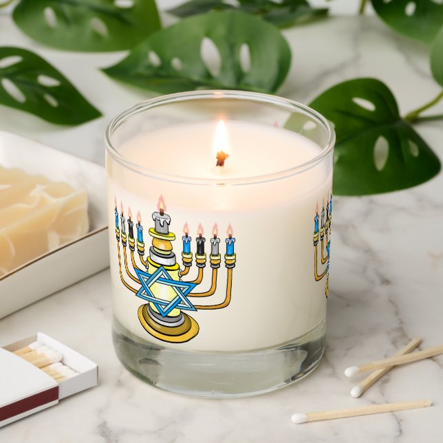 Big Happy Hanukkah Scented Candle (Lit)