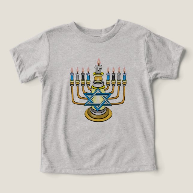 Big Happy Hanukkah  Toddler T-shirt (Design Front)