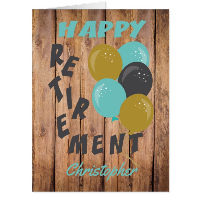 Big Happy Retirement Rustic Card (Front)