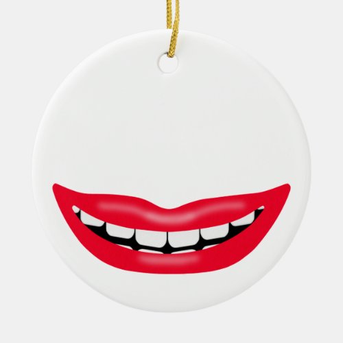 Big Happy Smiling Mouth Ceramic Ornament