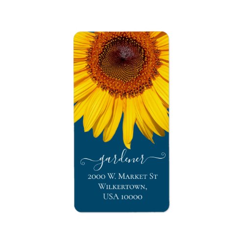 Big Happy Sunflower Return Address Label