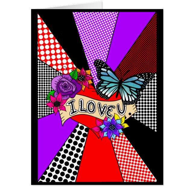 Big Happy Valentine's Day Babe | Graffiti Art Card (Front)