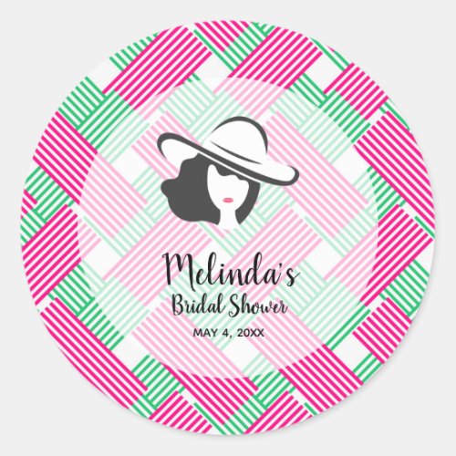 Big Hat Derby Bridal Shower Classic Round Sticker