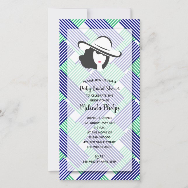 Big Hat Derby Bridal Shower Invitations (Front)