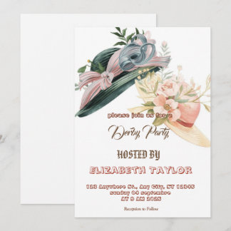Big Hat Derby Party Invitation