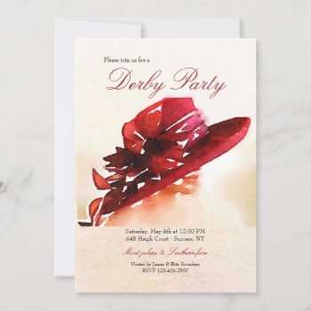 Big Hat Derby Party Invitation by CottonLamb at Zazzle