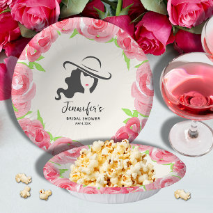 Big Hat Lady Roses Derby Bridal Shower Paper Bowls