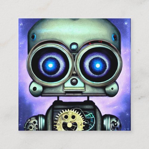 Big Head Bot Square Business Card