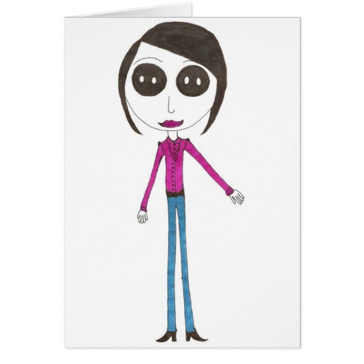 Big Head Button girl Cards (Front)