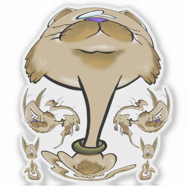 Big Head Cat family Sticker (Front)