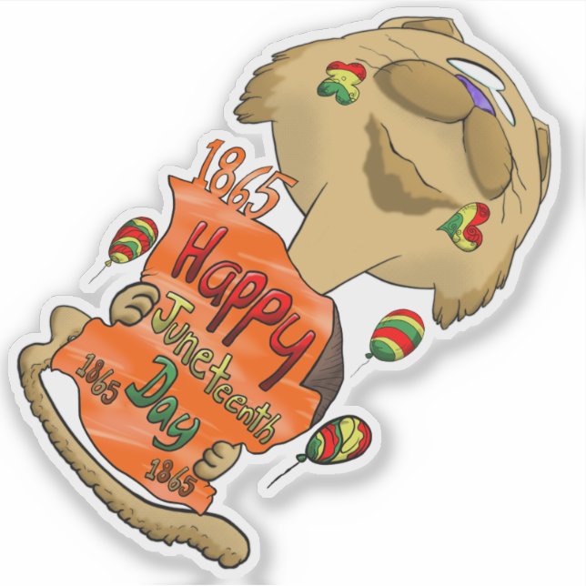 Big Head Juneteenth Cat Sticker (Front)